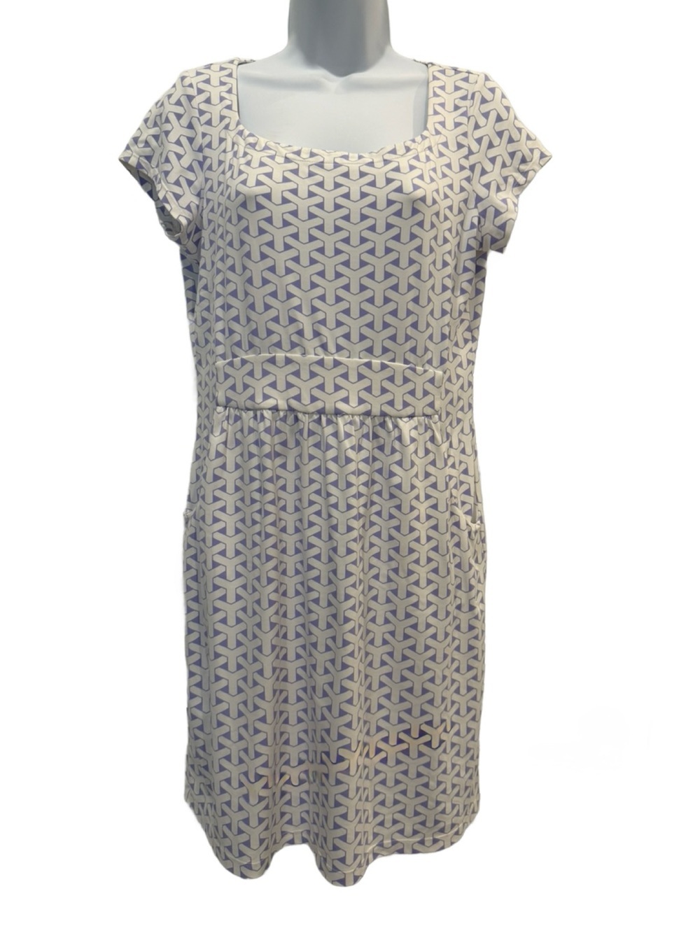 J Mclaughlin Emma Dress in Purple and White Geometric Pattern. Medium